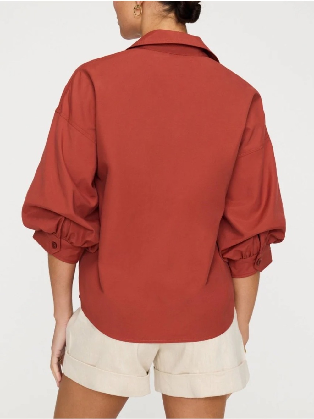 Brochu Walker The Kate Shirt White Relaxed Button-Front Shirt in Tuscany Small - Picture 4 of 9